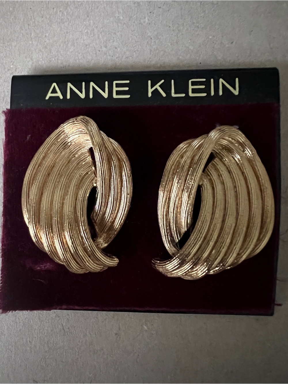 Vintage Anne Klein gold clip earrings
